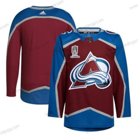 Herrar Colorado Avalanche 2022 Blank Röd Blå Stanley Cup Champions Patch Stitched Tröjor