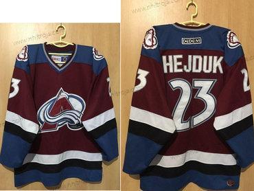 Herrar Colorado Avalanche #23 Milan Hejduk CCM Retro Röd Blå Alternativ NHL Hockey Tröjor