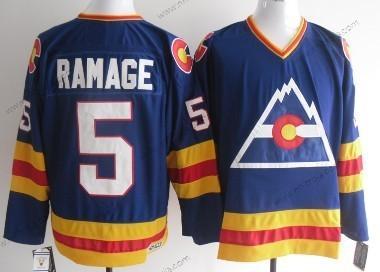 Herrar Colorado Avalanche #5 Rab Ramage Blå Retro CCM Tröjor