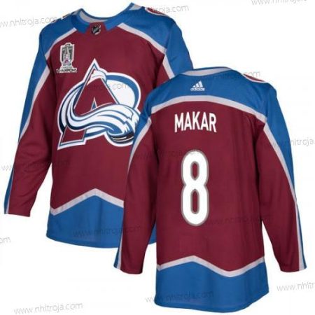 Herrar Colorado Avalanche #8 Cale Makar 2022 Röd Blå Stanley Cup Champions Patch Stitched Tröjor