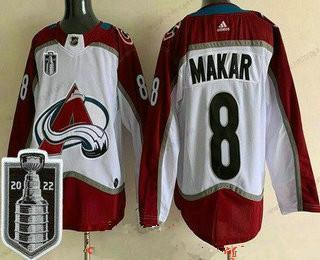 Herrar Colorado Avalanche #8 Cale Makar Vit 2022 Stanley Cup Stitched Tröjor