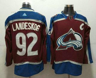 Herrar Colorado Avalanche #92 Gabriel Landeskog Röd With C Patch 2017-2018 Hockey Stitched NHL Tröjor