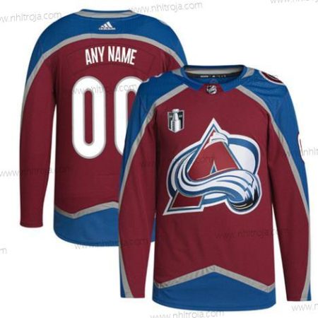 Herrar Colorado Avalanche Skräddarsydda Röd 2022 Stanley Cup Final Patch Stitched Tröjor