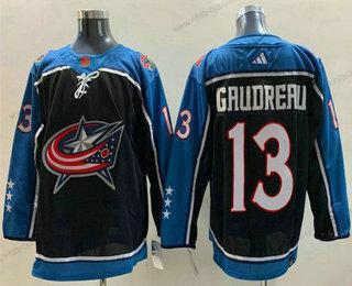 Herrar Columbus Blue Jackets #13 Johnny Gaudreau Svart 2022 Omvänd Retro Stitched Tröjor