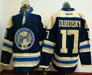 Herrar Columbus Blue Jackets #17 Brandon Dubinsky Blå Tredje tröjan Stitched NHL Reebok Hockey Tröjor