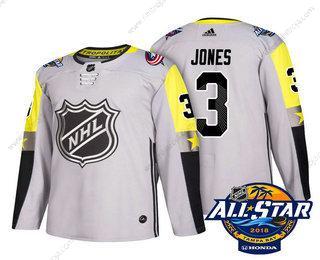 Herrar Columbus Blue Jackets #3 Seth Jones Grå 2018 NHL All-Star Stitched Ice Hockey Tröjor