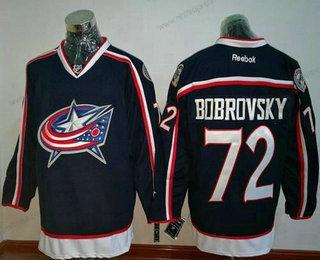 Herrar Columbus Blue Jackets #72 Sergei Bobrovsky Marin Blå Stitched NHL Reebok Hockey Hemma Tröjor