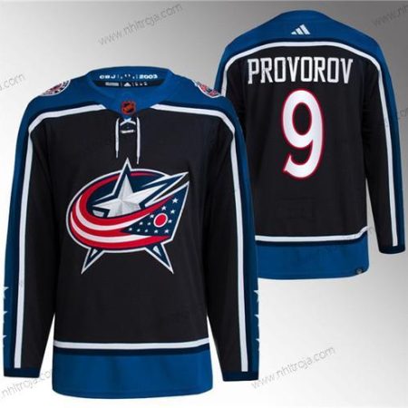 Herrar Columbus Blue Jackets #9 Ivan Provorov Svart 2022-23 Omvänd Retro Stitched Tröjor