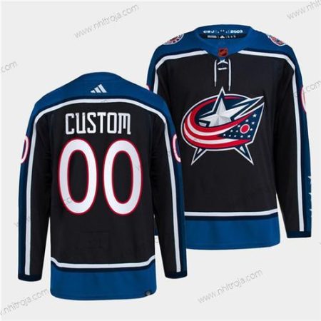 Herrar Columbus Blue Jackets Skräddarsydda Marin 2022 Omvänd Retro Stitched Tröjor