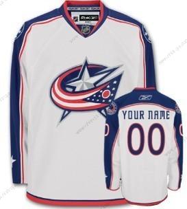 Herrar Columbus Blue Jackets Skräddarsydda Vit Tröjor