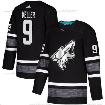 Herrar Coyotes #9 Clayton Keller Svart Autentisk 2019 All-Star Stitched Hockey Tröjor