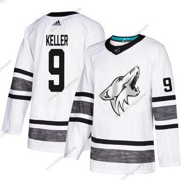 Herrar Coyotes #9 Clayton Keller Vit Autentisk 2019 All-Star Stitched Hockey Tröjor