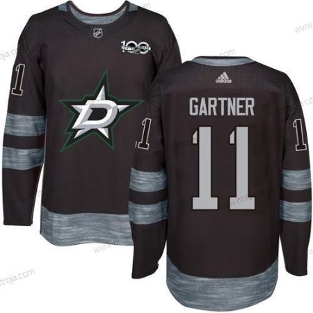 Herrar Dallas Stars #11 Mike Gartner Svart 1917-2017 100th Jubileum Stitched NHL Tröjor