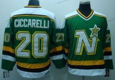 Herrar Dallas Stars #20 Dino Ciccarelli Grön Retro CCM Tröjor