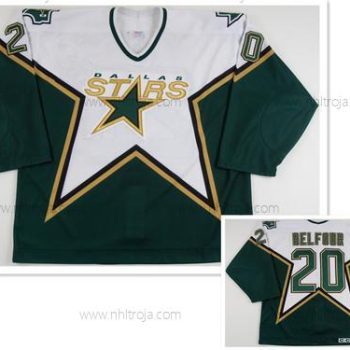 Herrar Dallas Stars #20 Eddy Balfour CCM Retro Grön Vit NHL Hemma Tröjor