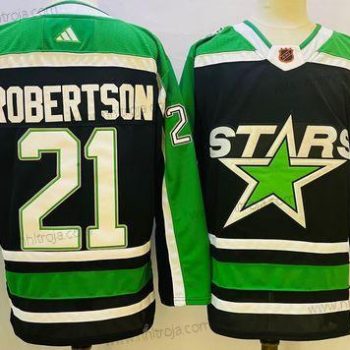 Herrar Dallas Stars #21 Jason Robertson Svart 2022 Omvänd Retro Autentisk Tröjor