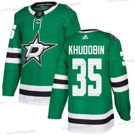 Herrar Dallas Stars #35 Anton Khudobin Grön Stitched NHL Tröjor