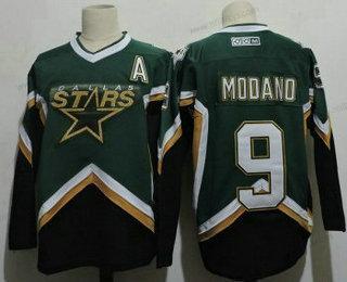 Herrar Dallas Stars #9 Mike Modano 2005 Grön CCM Stitched Vintage Hockey Tröjor