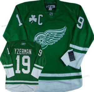 Herrar Detroit Red Wings #19 Steve Yzerman St. Patrick’S Day Grön Tröjor