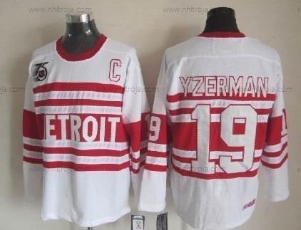 Herrar Detroit Red Wings #19 Steve Yzerman Vit 75Th Retro CCM Tröjor