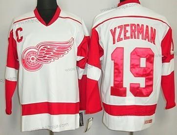 Herrar Detroit Red Wings #19 Steve Yzerman Vit Retro CCM Tröjor