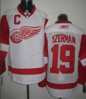 Herrar Detroit Red Wings #19 Steve Yzerman Vit Tröjor