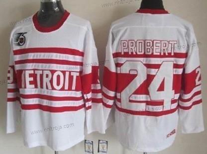 Herrar Detroit Red Wings #24 Bob Probert Vit 75Th Retro CCM Tröjor