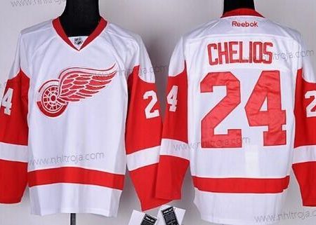 Herrar Detroit Red Wings #24 Chris Chelios Vit Tröjor