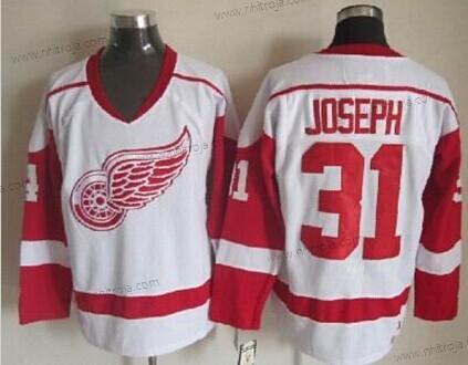 Herrar Detroit Red Wings #31 Curtis Joseph Vit Retro CCM Tröjor