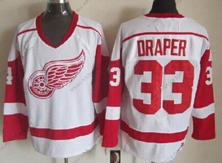 Herrar Detroit Red Wings #33 Kris Draper Vit Retro CCM Tröjor