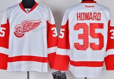 Herrar Detroit Red Wings #35 Jimmy Howard Vit Tröjor