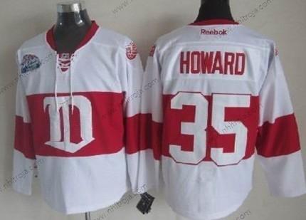 Herrar Detroit Red Wings #35 Jimmy Howard Vit Vinter Klassisk Tröjor