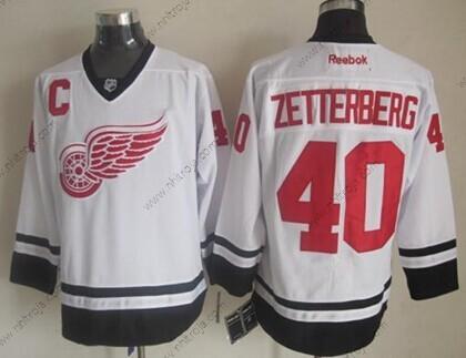 Herrar Detroit Red Wings #40 Henrik Zetterberg 2014 Vit Tröjor