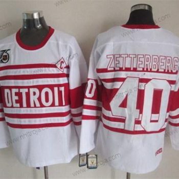 Herrar Detroit Red Wings #40 Henrik Zetterberg Vit 75Th Retro CCM Tröjor