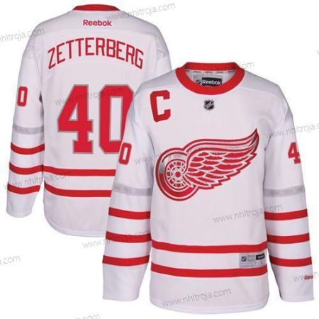 Herrar Detroit Red Wings #40 Henrik Zetterberg Vit Centennial Klassisk Stitched NHL Tröjor