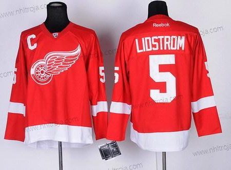 Herrar Detroit Red Wings #5 Nicklas Lidstrom Röd Tröjor