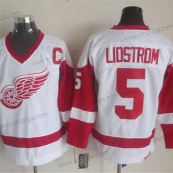 Herrar Detroit Red Wings #5 Nicklas Lidstrom Vit CCM Vintage Tröjor