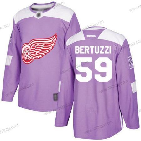 Herrar Detroit Red Wings #59 Tyler Bertuzzi Lila Autentisk Bekämpar cancer Stitched Hockey Tröjor