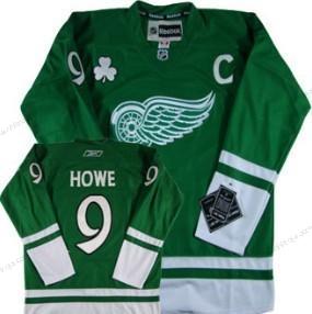 Herrar Detroit Red Wings #9 Gordie Howe St. Patrick’S Day Grön Tröjor