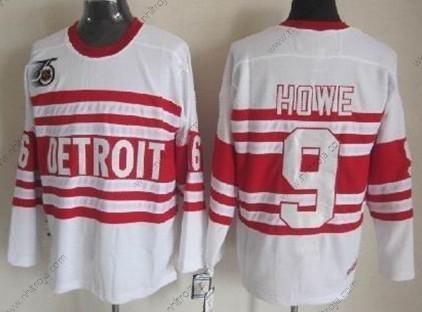 Herrar Detroit Red Wings #9 Gordie Howe Vit 75Th Retro CCM Tröjor