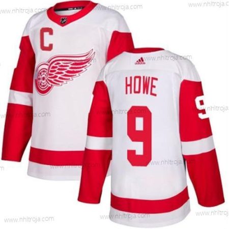 Herrar Detroit Red Wings #9 Gordie Howe Vit Stitched Tröjor