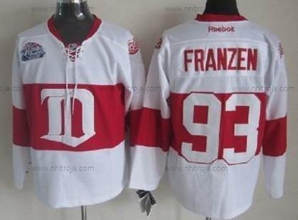 Herrar Detroit Red Wings #93 Johan Franzen Vit Vinter Klassisk Tröjor