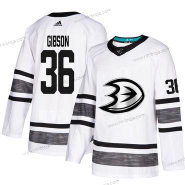 Herrar Ducks #36 John Gibson Vit Autentisk 2019 All-Star Stitched Hockey Tröjor