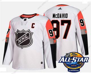 Herrar Edmonton Oilers #97 Connor Mcdavid Vit 2018 NHL All-Star Stitched Ice Hockey Tröjor