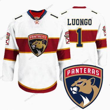 Herrar Florida Panthers #1 Roberto Luongo New Logo Reebok Vit Premier Player Tröjor