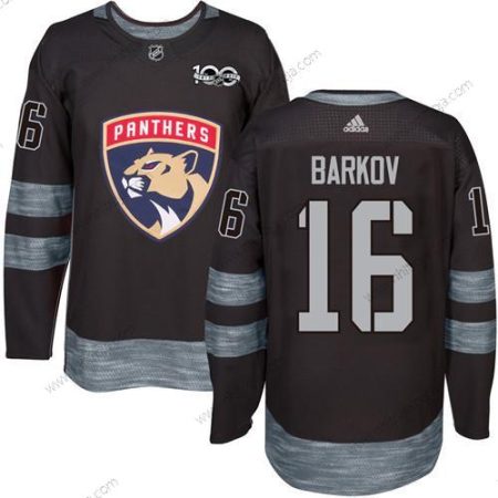 Herrar Florida Panthers #16 Aleksander Barkov Svart 1917-2017 100th Jubileum Stitched NHL Tröjor