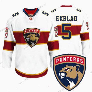 Herrar Florida Panthers #5 Aaron Ekblad New Logo Reebok Vit Premier Player Tröjor