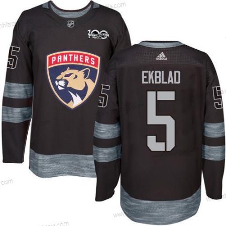 Herrar Florida Panthers #5 Aaron Ekblad Svart 1917-2017 100th Jubileum Stitched NHL Tröjor