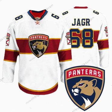 Herrar Florida Panthers #68 Jaromir Jagr New Logo Reebok Vit Premier Player Tröjor