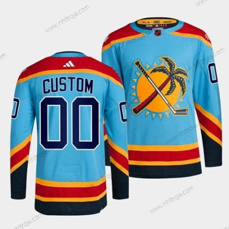 Herrar Florida Panthers Skräddarsydda Blå 2022 Omvänd Retro Stitched Tröjor